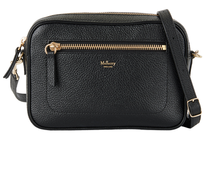 Camera Bag, &pound;395, Handbags, Black, Leather, Front view